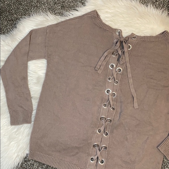 Express Sweaters - Lace up back Express Sweater
